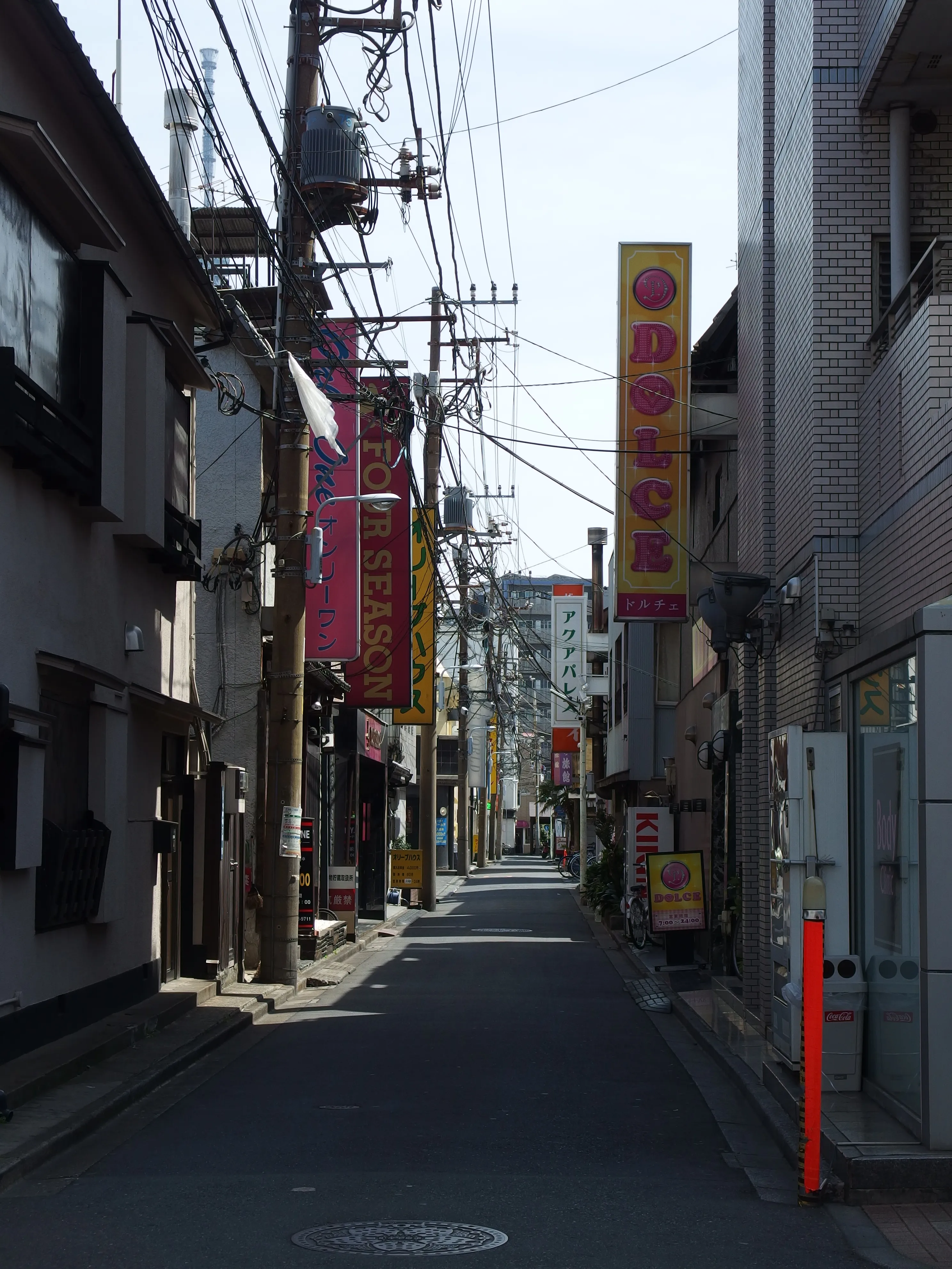 吉原のソープランド街の通り